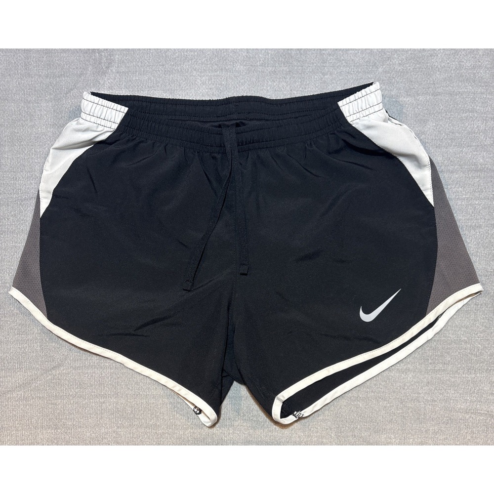 Nike Dri-Fit Lined Athletic Women's Running Shorts - Sz XS - Black/White/Gray